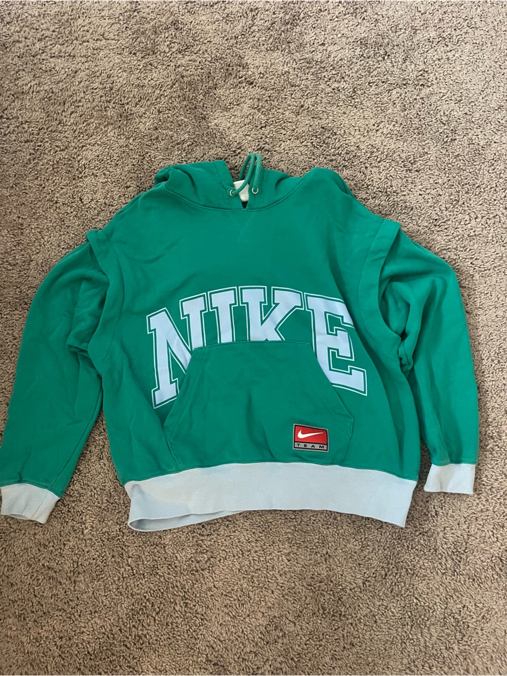 Nike Green Hoodie with White Trim